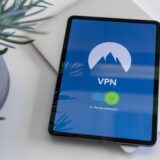 black tablet computer turned on displaying VPN